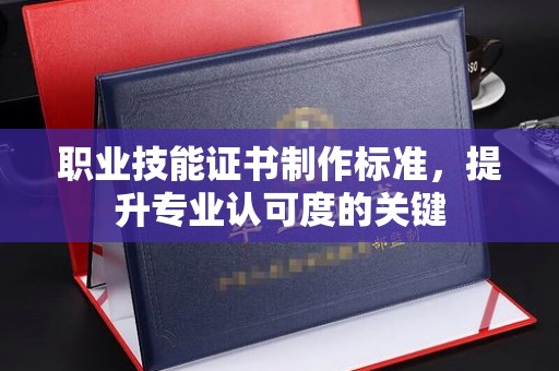 秦州职业技能证书制作标准，提升专业认可度的关键