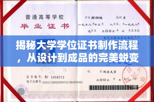 秦州揭秘大学学位证书制作流程，从设计到成品的完美蜕变