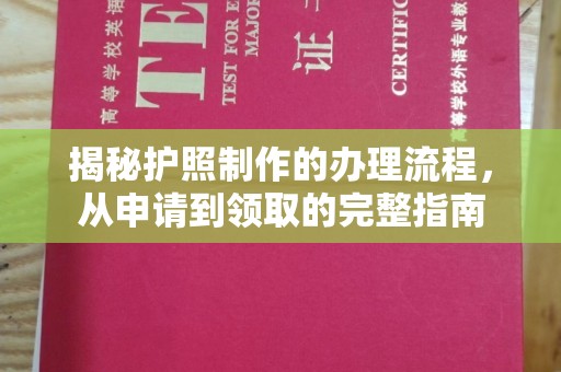 秦州揭秘护照制作的办理流程，从申请到领取的完整指南